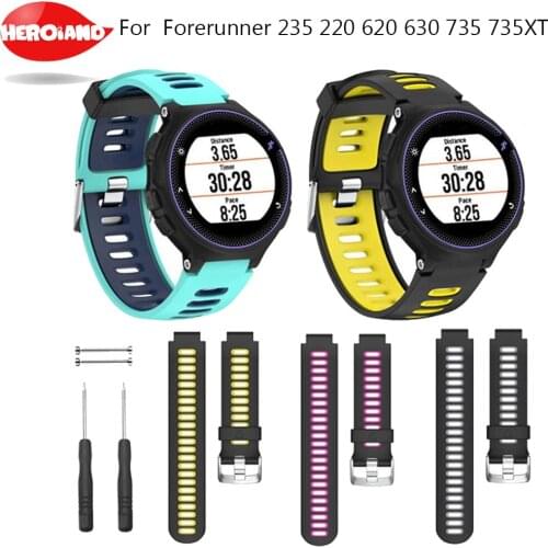New Replacement Silicone Watch Band Outdoor Sport Watchstrap for Garmin Forerunner 735XT/220/230/235/620/630 Soft Silicone band