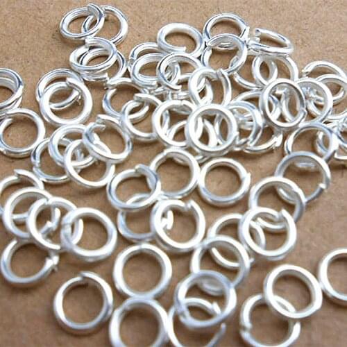 100pcs Sterling Silver Open Jump Ring 3mm-7mm Optional