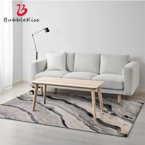 Bubble Kiss Modern Abstract Striped Grey Carpets For Living Room Anti-Slip Soft Kids Bedroom Floor Mats Large Size Home Rugs