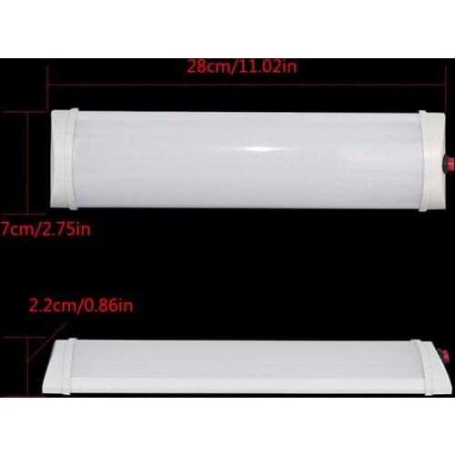 X7AE Car Interior Led Light Bar 10W 72 LED White Light Tube with Switch for van Lorry RV for Camper Boat Indoor ceiling