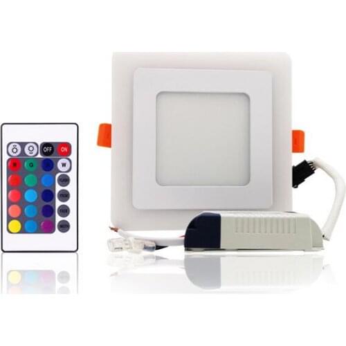 LED Downlight Round 6W - 24W 3 Model LED Lamp Double Color Panel Light RGB & white Ceiling Recessed with Remote Control