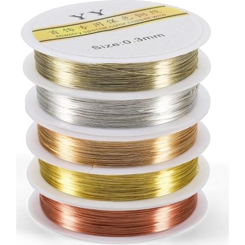 0.2-1mm High Quality Gold Copper wire for Bracelet Necklace DIY Colorfast Beading Wire Jewelry Cord String for Craft Making