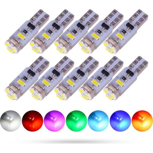 10pcs T5 LED 12516 W1.2W Car Interior Lamp 5 3014 SMD Gauge Instrument Auto Non-Polarity Bulb 12V