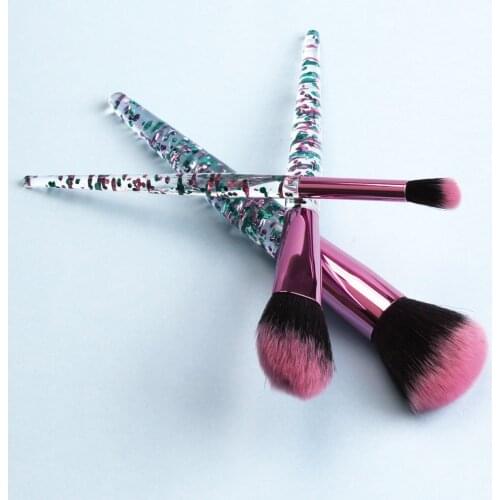 10Pcs Crystal Flash Diamond Quicksand Makeup Brushes for Women Face Eye Shadow Foundation Blush Brush Cosmetic Kit Accessories