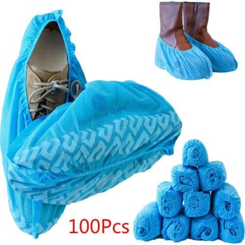 100 Pcs Non-Woven Disposable Shoe Covers Cleaning Overshoes Outdoor Rainy Day Carpet Cleaning Shoe Cover Waterproof Shoe Covers