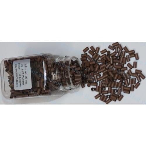 3.4*3.0*6.0mm11#L.brown1000pcs/lot copper flared ring easily locks/copper tube micro link/ring /bead for i tip hair extension