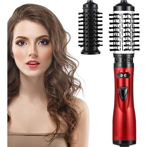3 in 1 Curling Iron Automatic Rotating Brush Hot Air Styler Comb Hair Dryer Brush Curling Straighting Hot Air Comb With Nozzles