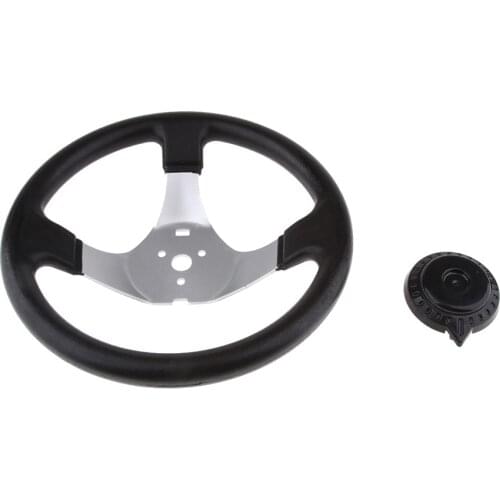 300mm 11.8 inch Steering Wheel with Cap 3 Spoke for Go-Karts 150 250cc