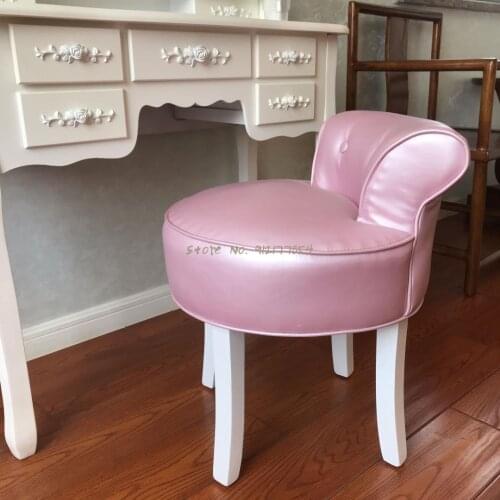 American dressing stool, backrest and dressing table stool, make-up chair, manicure stool, retro leather, European-style solid