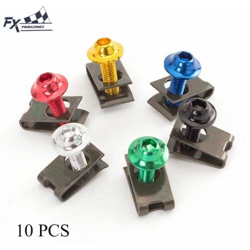 Bolt 5mm 10PCS Motorcycle Fastener fairing Screw Body Bolts Buts Universal For Yamaha Kawasaki Honda Suzuki Ducati Aprilia