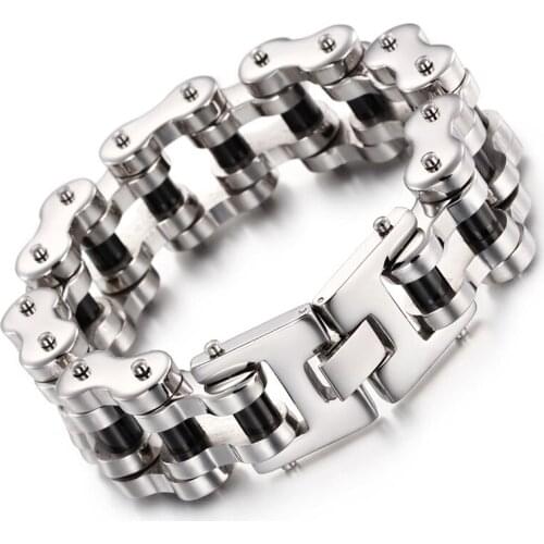Stainless Steel Bracelet Titanium Steel Bracelet Punk Wind Men 's Bicycle Bracelet Stainless Steel Jewelry Wholesale