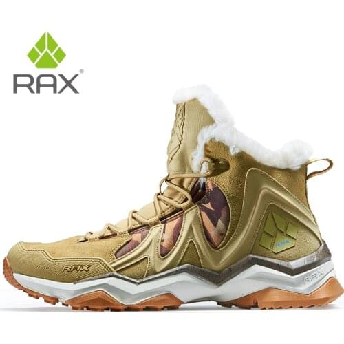 RAX Brand Winter Hiking Shoes for Men Waterproof Outdoor Leather Trekking Boots Mens Trail Camping Climbing Snow Sneakers Women