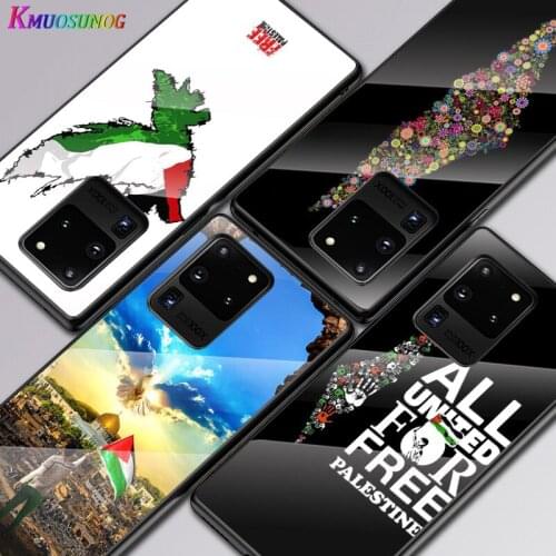 Palestine Arab For Samsung Galaxy S20 FE S10e S10 S9 S8 Ultra Plus Lite Plus 5G Tempered Glass Cover Phone Case