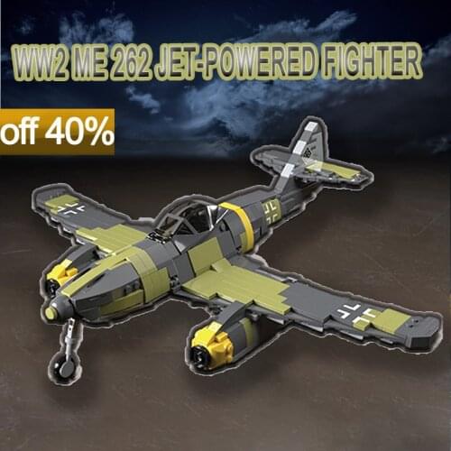Kids Military Combat Aircraft Mercer Schmidt me 262 Flying Swallow Fighter Building Blocks Assembly Model Brick Childrens Toys