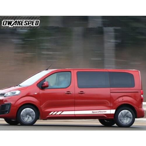 For-Citroen Jumpy Spacetourer XS M XL Car Body Side Stripes Skirt Decor Sticker Auto Sport Door Styling Vinyl Decals