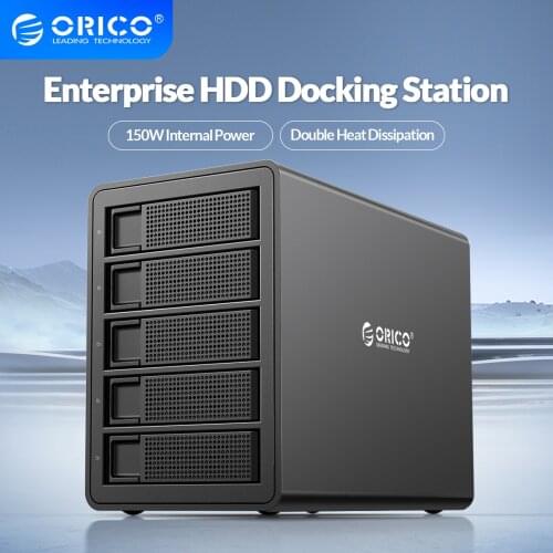 ORICO 35 Series 5 Bay HDD Docking Station 80TB With Dual Chip 150W Built-in Power Hard Drive Case For 2.5 3.5 Inch Hard Drive