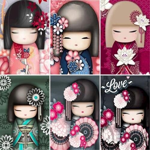 GATYZTORY 5D Diamond Painting Portrait Girl Square/Round Embroidery Cross Stitch Kit Painting Mosaic DIY Home Decoration Gift