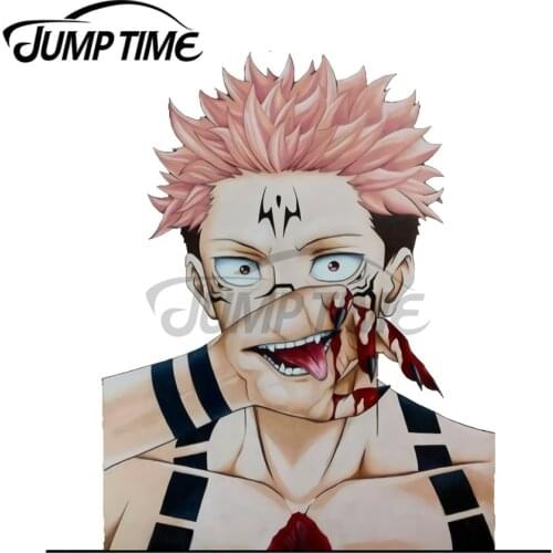 JumpTime 13 x 6.6cm Jujutsu Kaisen Sukuna Design Car Stickers Windows Decal Sunscreen Motorcycle Vinyl Material Decoration