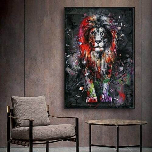 DDWW Home Picture Lion Painting Modern Animal Wall Art Pictures For Poster Canvas Paintings Home Decor No Frame