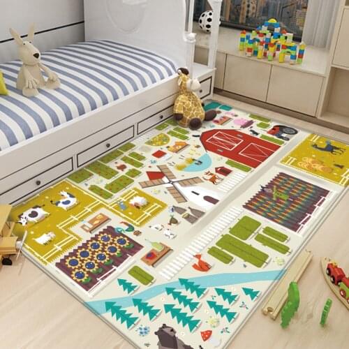 High Quality Rug Childrens Flannel Carpet Animal Cartoon PatternFor Baby Play Rectangular Carpet in the childrens room
