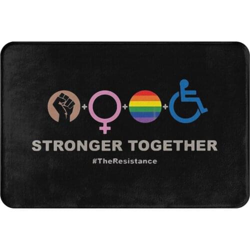 LGBTQ Flag Kitchen Non-Slip Carpet Stronger Together Bedroom Mat Entrance Door Doormat Floor Decor Rug