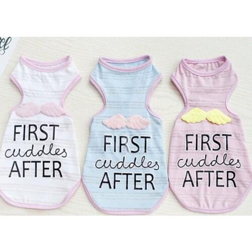 Summer Dog Clothes for Small Dogs Angel vest summer Pets tshirt Puppy Dog Clothes Pet Cat Vest Cotton T Shirt Pug Apparel