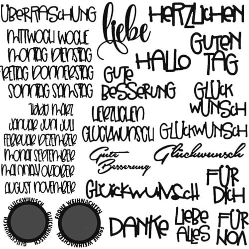 Best-selling 21 Pieces German Words Cheapest Metal Cutting Dies For DIY Scrapbooking Paper Cards Crafts Dies New 2019