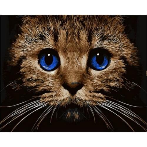 Frameless painting by numbers wall decor diy picture oil painting on canvas for home decor 4050 kitty