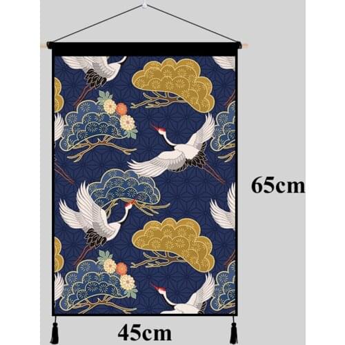 Japanese Style Living Room Background Wall Tapestry Bedroom Decoration Covering Cloth Cotton Linen Cloth Art Paintings