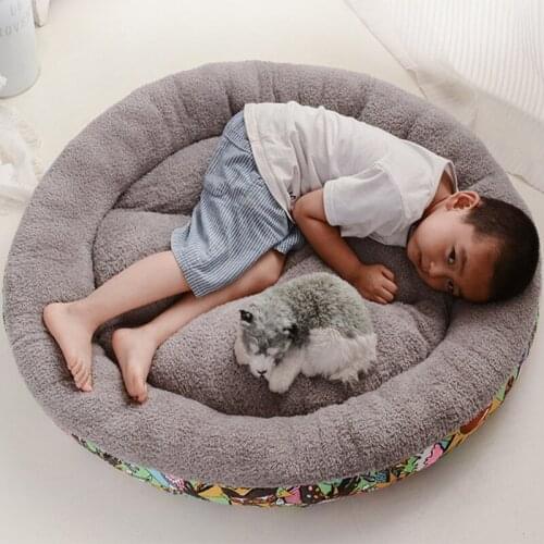 New Soft Pet Bed Kennel Round Dog Cat Winter Warm Sleeping Bag Plush Puppy Cushion Mat Portable Pet bed sofa house washable