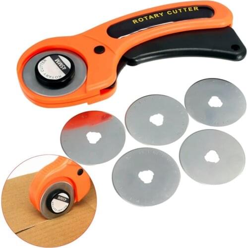 New 45mm Rotary Cutter Set 5 pcs Blades for Fabric Paper Vinyl Circular Cut Cutting Disc Patchwork Leather Craft Sewing Tool