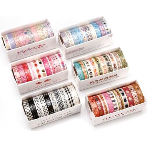New Various Flowers Gilding Washi Tape Adhesive Tape DIY Scrapbooking Sticker Label Masking Tape School Office Supply DIY Tape