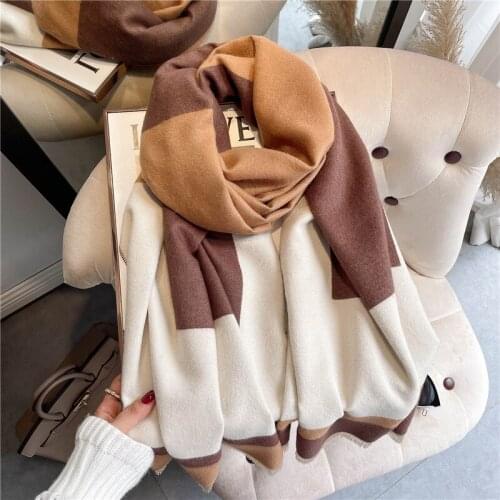 New Winter Warm Scarf Women Cashmere Print Thick Pashmina Blanket Shawl Wraps With Tassel Bufanda Stoles Luxury Echarpe 2021