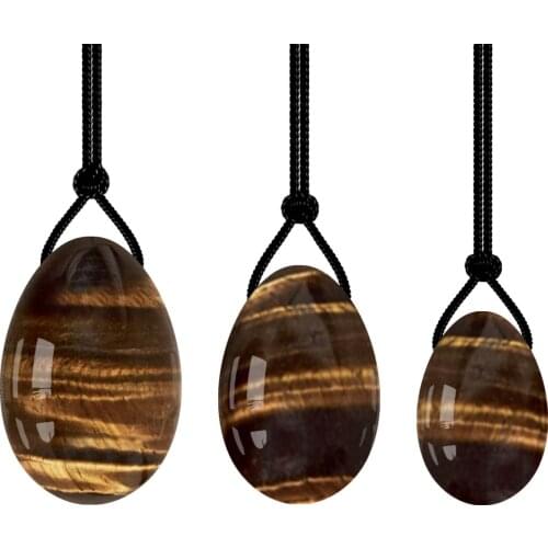 Drop Shipping Yoni Egg Woman Kegel Exerciser Natural Tiger Eye Healing Stone PC Muscle Training Feminine Hygiene Care Product