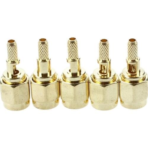 GTBL 5 x SMA Male Straight Crimp RG174 RG188 RG316 LMR100 RF Coax Connector