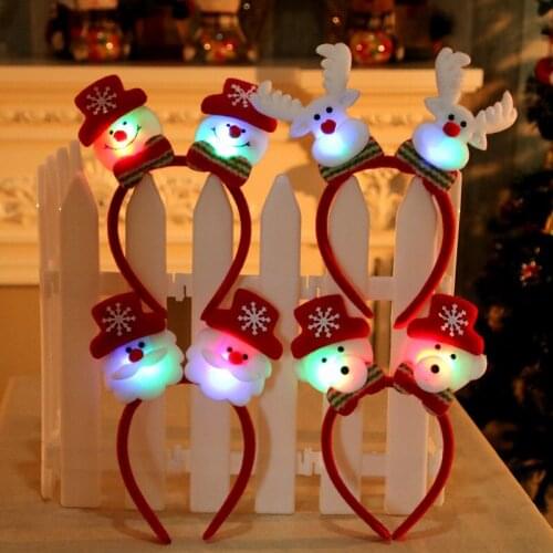 Christmas Headband Santa Claus Elk Snowman Children Adult Headwear Ornament Christmas decors Party Cosplay happy new year2021