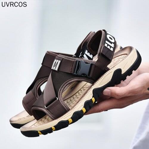 Nine O'clock Anti-skid Mens Sandals Summer Light Mesh Breathable Male Flats Shoes Outdoor Fashion Comfortable Big Size Footwear