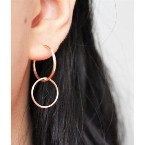 14K Gold Filled Hoops Earrings Circle Jewelry Minimalism Brincos Vintage Pendientes Oorbellen Boho Gold Earrings For Women