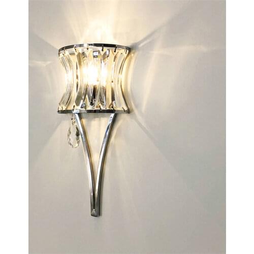 Nordic modern luxury Crystal wall lamp for bedroom Aisle elegant living room decoration sliver wall sconces led light fixtures