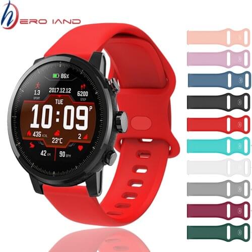 Silicone Wrist Band For Xiaomi Huami Amazfit Stratos 3 Replacement 22MM Strap For Amazfit Stratos 3 2/2S PACE Smart Watch Correa