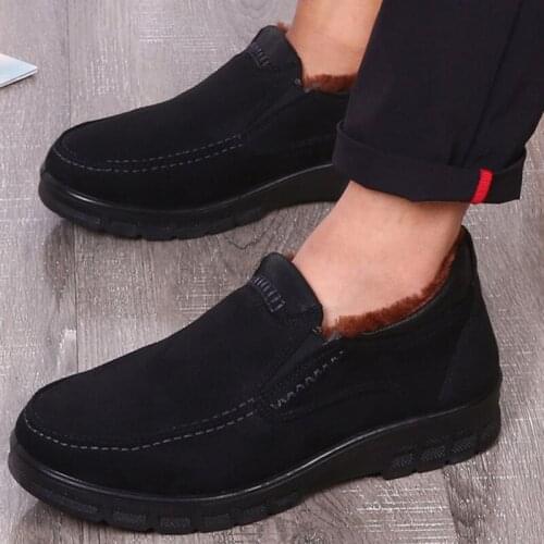 Warm Snow Boots For Men Non-Slip Rubber Casual Male Shoes Comfort Cotton Shoes Men Big Size 50 MenS Winter Boots