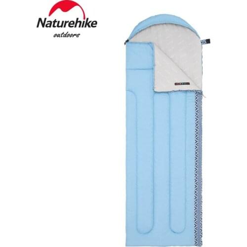 Naturehike Comfortable Cotton Sleeping Bag Splicable Adult Sleeping Bag Hooded Warm Outdoor Camping Hiking Sleeping Bags Quilt