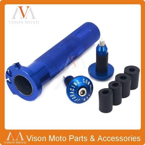 Billet 7/8" 22MM Throttle Clamp Twist Tube & Handlebar Cap Plugs For YAMAHA YZF450 YZ450F 03-13 WRF250 WR250F 2001-2014