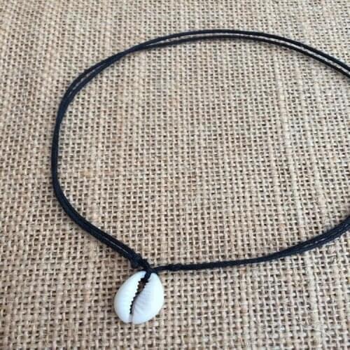 Shell Pendant Woven Necklace Female Black Rope Adjustable Clavicle Chain Necklaces for Women 2019 Fashion Jewelry Simple Style