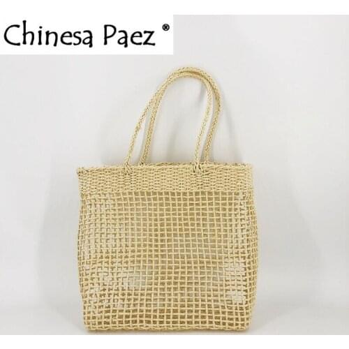 Hot Women Summer Beach Tote Bag Ladies Casual Holiday Wicker Straw Rattan Hollow Out Hand Woven Bags big capacity korean style