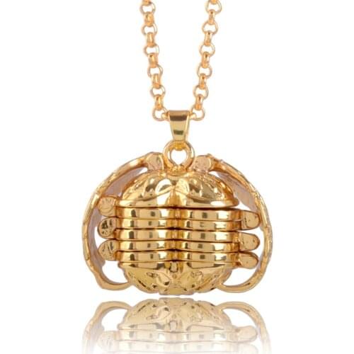 Women Men Expanding Photo Locket Long Chain Round Oval Heart Shape Memory Photo Album Box Angel Wings Pendant Necklace Jewelry