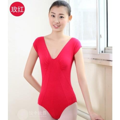 Dance Ballet Costume gym suit leotard art grading after taking V collar back Siamese clothes Women high quality Bodysuit