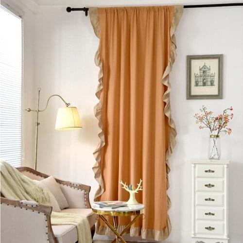 1.5 M Nordic Retro Ruffle Curtain Cotton Window Kitchen Room Curtain Shooting Background Curtain