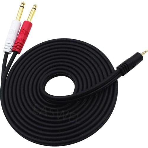10ft 3.5mm 1/8 TRS to Dual 6.5mm 1/4 TS Y Audio Cable Phone Jack Plug
