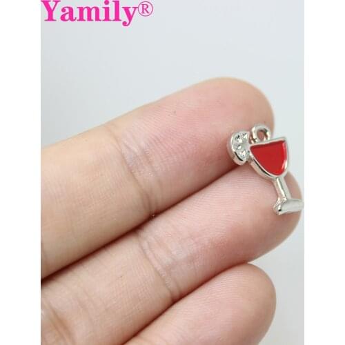 15pcs/ 12x15mm Tropical Drink charm Alloy Floating Cocktails charm pendant